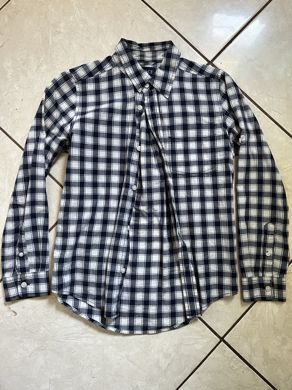 Blue And White Button Up